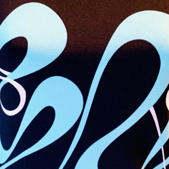 Lily Black Geo Sky Blue Swirls Print Sleeveless Dress - Picture 7 of 11